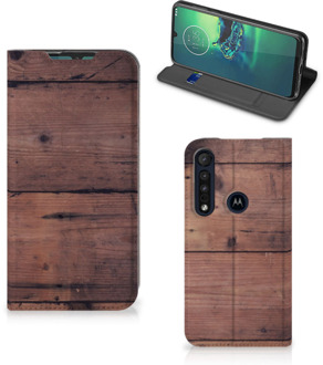 B2Ctelecom Motorola G8 Plus Book Wallet Case Old Wood