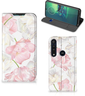 B2Ctelecom Motorola G8 Plus Smart Cover Lovely Flowers