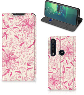 B2Ctelecom Motorola G8 Plus Smart Cover Pink Flowers