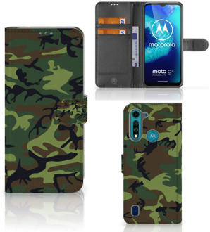 B2Ctelecom Motorola G8 Power Lite Portemonnee hoesje Army Dark