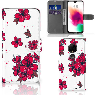 B2Ctelecom Motorola Moto G7 | G7 Plus Bookcase Hoesje Design Blossom Red