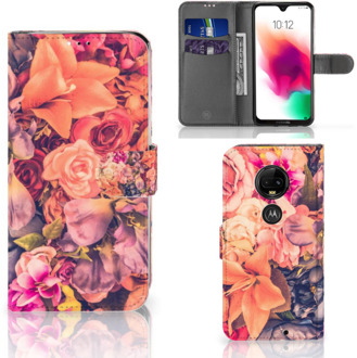 B2Ctelecom Motorola Moto G7 | G7 Plus Bookcase Hoesje Design Bosje Bloemen