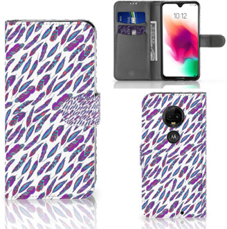 B2Ctelecom Motorola Moto G7 | G7 Plus Bookcase Hoesje Design Feathers Color