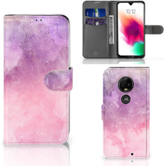 B2Ctelecom Motorola Moto G7 | G7 Plus Bookcase Hoesje Design Pink Purple Paint