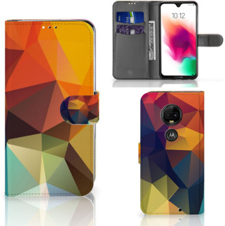 B2Ctelecom Motorola Moto G7 | G7 Plus Bookcase Hoesje Design Polygon Color