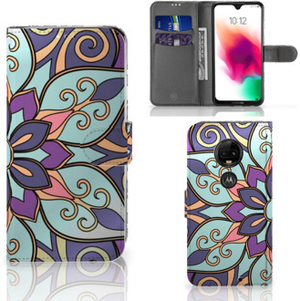 B2Ctelecom Motorola Moto G7 | G7 Plus Bookcase Hoesje Design Purple Flower