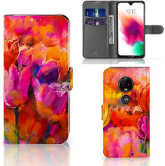 B2Ctelecom Motorola Moto G7 | G7 Plus Bookcase Hoesje Design Tulpen