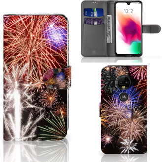 B2Ctelecom Motorola Moto G7 | G7 Plus Bookcase Hoesje Design Vuurwerk