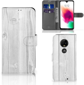 B2Ctelecom Motorola Moto G7 | G7 Plus Bookcase Hoesje Design White Wood