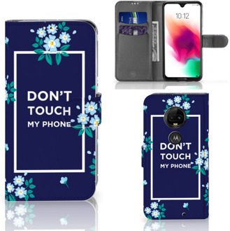 B2Ctelecom Motorola Moto G7 | G7 Plus Bookcase Hoesje Flowers Blue DTMP