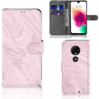 B2Ctelecom Motorola Moto G7 | G7 Plus Bookcase Hoesje Marble Pink