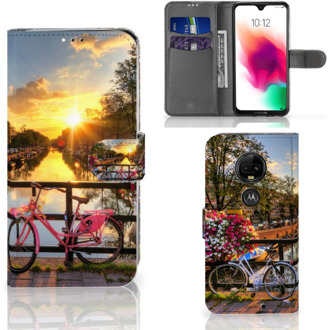 B2Ctelecom Motorola Moto G7 | G7 Plus Uniek Bookcase Hoesje Amsterdamse Grachten