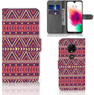 B2Ctelecom Motorola Moto G7 | G7 Plus Uniek Bookcase Hoesje Aztec Purple