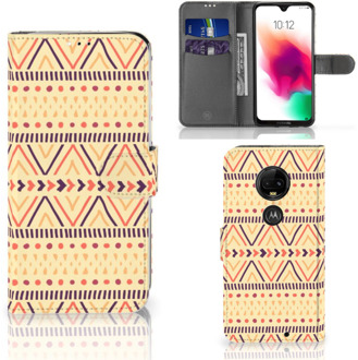 B2Ctelecom Motorola Moto G7 | G7 Plus Uniek Bookcase Hoesje Aztec Yellow