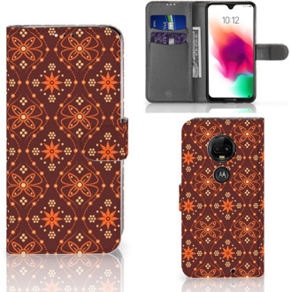 B2Ctelecom Motorola Moto G7 | G7 Plus Uniek Bookcase Hoesje Batik Brown