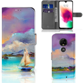 B2Ctelecom Motorola Moto G7 | G7 Plus Uniek Bookcase Hoesje Boat