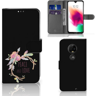 B2Ctelecom Motorola Moto G7 | G7 Plus Uniek Bookcase Hoesje Boho Text