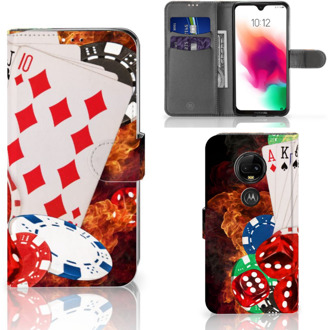 B2Ctelecom Motorola Moto G7 | G7 Plus Uniek Bookcase Hoesje Casino