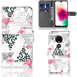 B2Ctelecom Motorola Moto G7 | G7 Plus Uniek Bookcase Hoesje Flamingo Triangle