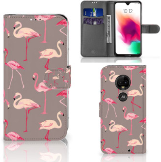 B2Ctelecom Motorola Moto G7 | G7 Plus Uniek Bookcase Hoesje Flamingo