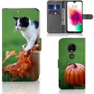 B2Ctelecom Motorola Moto G7 | G7 Plus Uniek Bookcase Hoesje Kitten