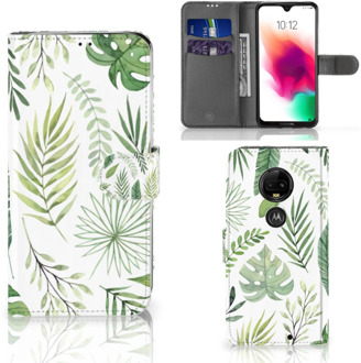 B2Ctelecom Motorola Moto G7 | G7 Plus Uniek Bookcase Hoesje Leaves