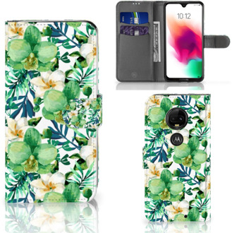 B2Ctelecom Motorola Moto G7 | G7 Plus Uniek Bookcase Hoesje Orchidee Groen