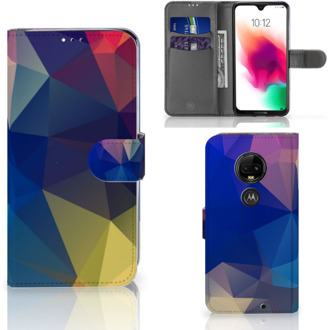 B2Ctelecom Motorola Moto G7 | G7 Plus Uniek Bookcase Hoesje Polygon Dark