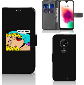 B2Ctelecom Motorola Moto G7 | G7 Plus Uniek Bookcase Hoesje Popart Oh Yes