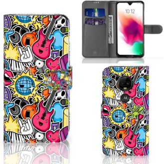 B2Ctelecom Motorola Moto G7 | G7 Plus Uniek Bookcase Hoesje Punk Rock