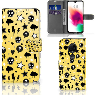 B2Ctelecom Motorola Moto G7 | G7 Plus Uniek Bookcase Hoesje Punk Yellow