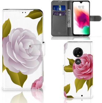 B2Ctelecom Motorola Moto G7 | G7 Plus Uniek Bookcase Hoesje Roses