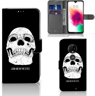 B2Ctelecom Motorola Moto G7 | G7 Plus Uniek Bookcase Hoesje Skull Eyes