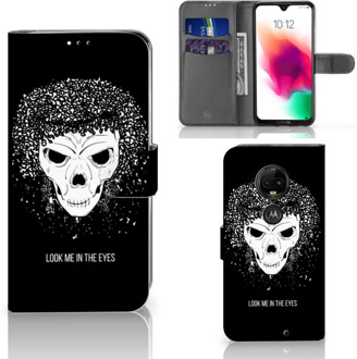 B2Ctelecom Motorola Moto G7 | G7 Plus Uniek Bookcase Hoesje Skull Hair