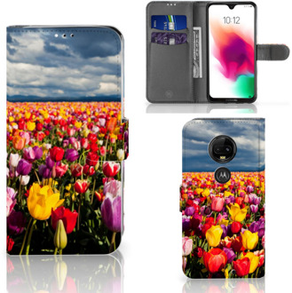 B2Ctelecom Motorola Moto G7 | G7 Plus Uniek Bookcase Hoesje Tulpen