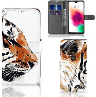 B2Ctelecom Motorola Moto G7 | G7 Plus Uniek Bookcase Hoesje Watercolor Tiger