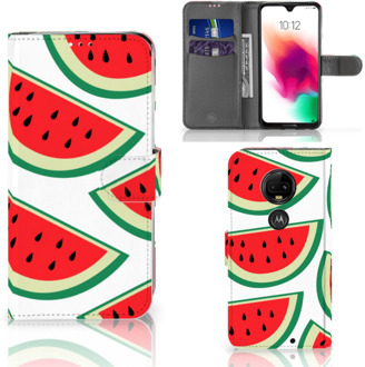 B2Ctelecom Motorola Moto G7 | G7 Plus Uniek Bookcase Hoesje Watermelons