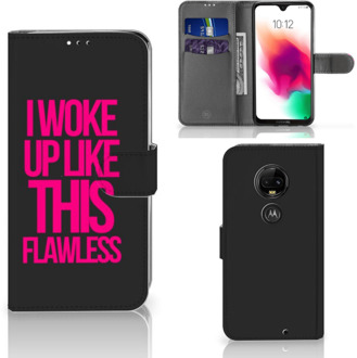 B2Ctelecom Motorola Moto G7 | G7 Plus Uniek Bookcase Hoesje Woke Up