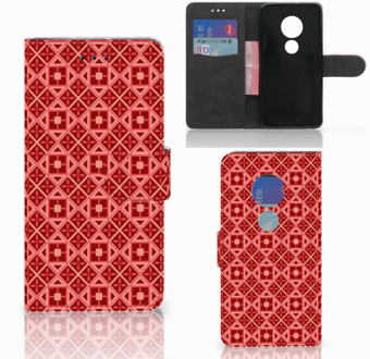 B2Ctelecom Motorola Moto G7 Play Book Case Hoesje Batik Red