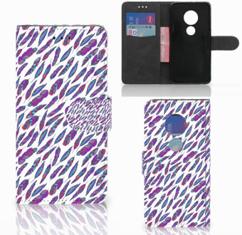 B2Ctelecom Motorola Moto G7 Play Book Case Hoesje Feathers Color