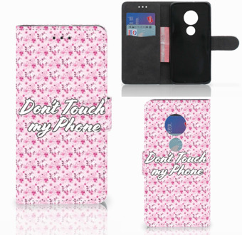 B2Ctelecom Motorola Moto G7 Play Book Case Hoesje Flowers Pink DTMP