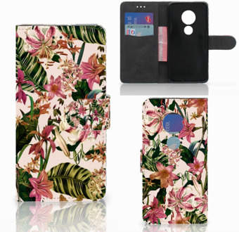 B2Ctelecom Motorola Moto G7 Play Book Case Hoesje Flowers