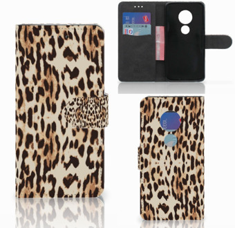 B2Ctelecom Motorola Moto G7 Play Book Case Hoesje Leopard