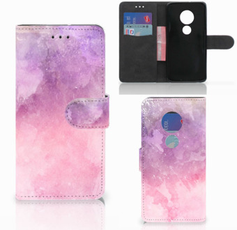 B2Ctelecom Motorola Moto G7 Play Book Case Hoesje Pink Purple Paint