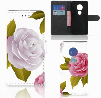 B2Ctelecom Motorola Moto G7 Play Book Case Hoesje Roses