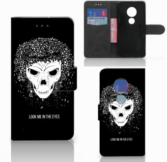 B2Ctelecom Motorola Moto G7 Play Book Case Hoesje Skull Hair