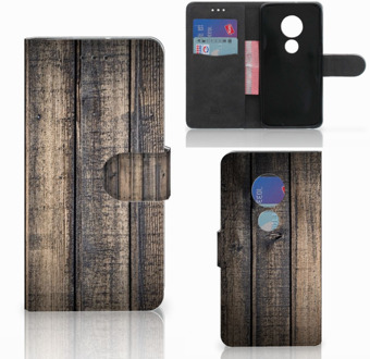 B2Ctelecom Motorola Moto G7 Play Book Case Hoesje Steigerhout