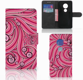 B2Ctelecom Motorola Moto G7 Play Book Case Hoesje Swirl Pink