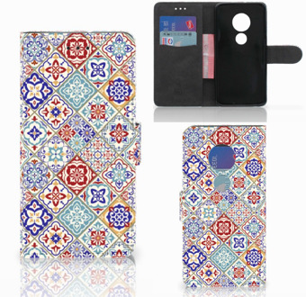 B2Ctelecom Motorola Moto G7 Play Book Case Hoesje Tiles Color