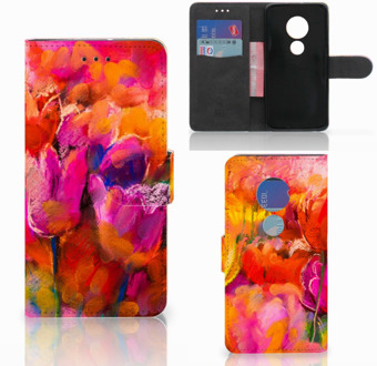 B2Ctelecom Motorola Moto G7 Play Book Case Hoesje Tulpen